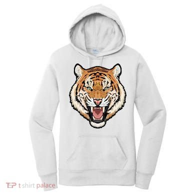 Funny Growling Mouth Open Bengal Tiger Women's Hoodie