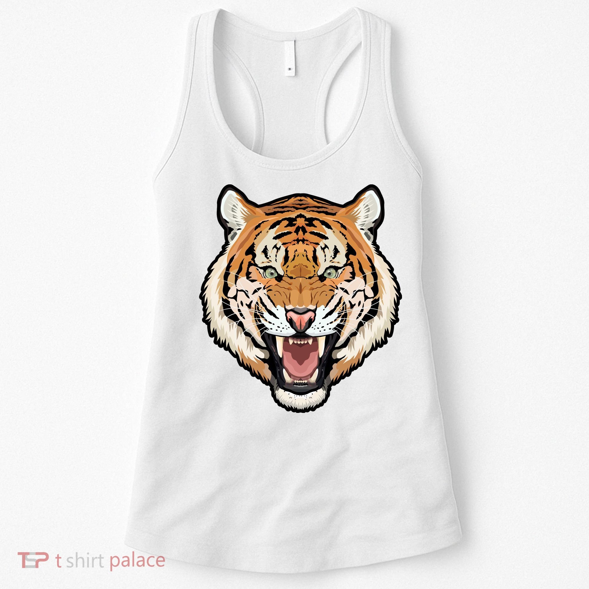 Funny Growling Mouth Open Bengal Tiger Women's Tank Top