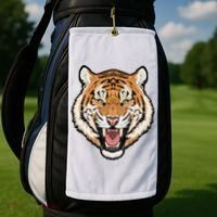 Funny Growling Mouth Open Bengal Tiger Golf Towel thumb 2