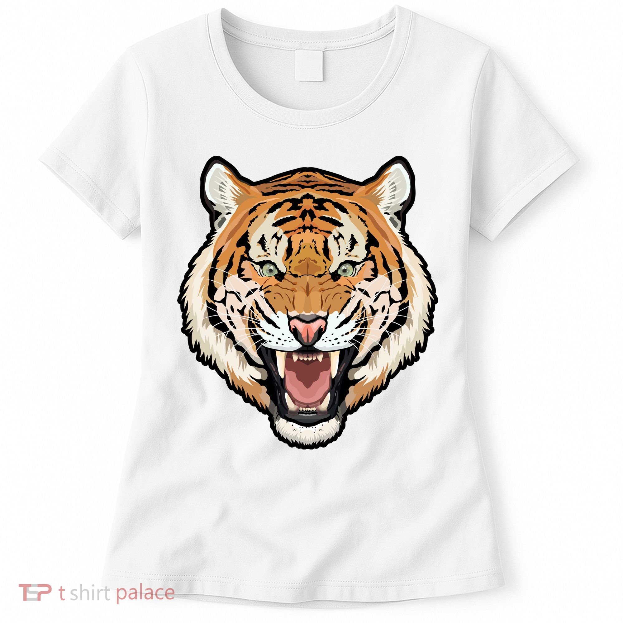 Funny Growling Mouth Open Bengal Tiger Women's T-Shirt