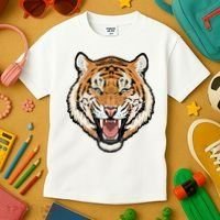 Funny Growling Mouth Open Bengal Tiger Kids T-Shirt thumb 3