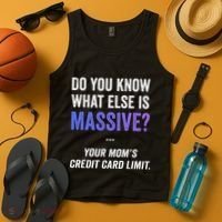 Funny Gaming Meme Massive Credit Card Limit Your Mom Tank Top thumb 4