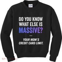 Funny Gaming Meme Massive Credit Card Limit Your Mom Kids Sweatshirt thumb 0