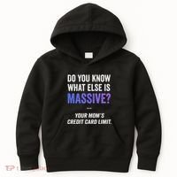 Funny Gaming Meme Massive Credit Card Limit Your Mom Kids Hoodie thumb 0