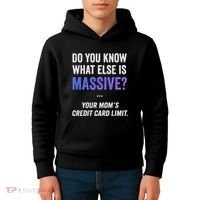 Funny Gaming Meme Massive Credit Card Limit Your Mom Kids Hoodie thumb 4