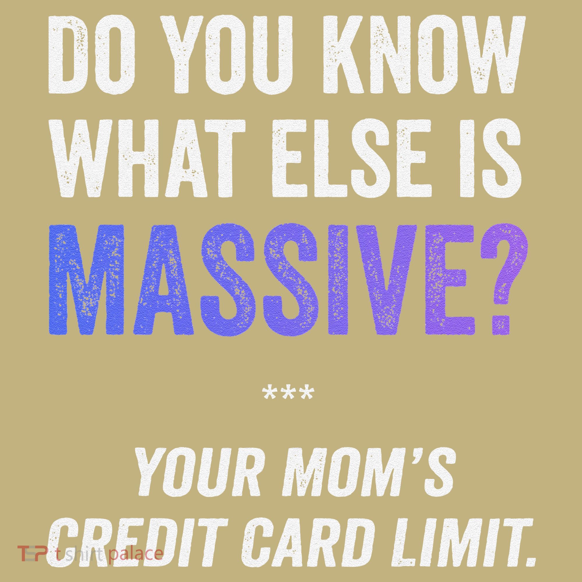 Funny Gaming Meme Massive Credit Card Limit Your Mom T-Shirt