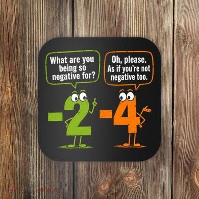 Funny Geek Math Numbers 2 Minus 4 Humor Joke Coaster