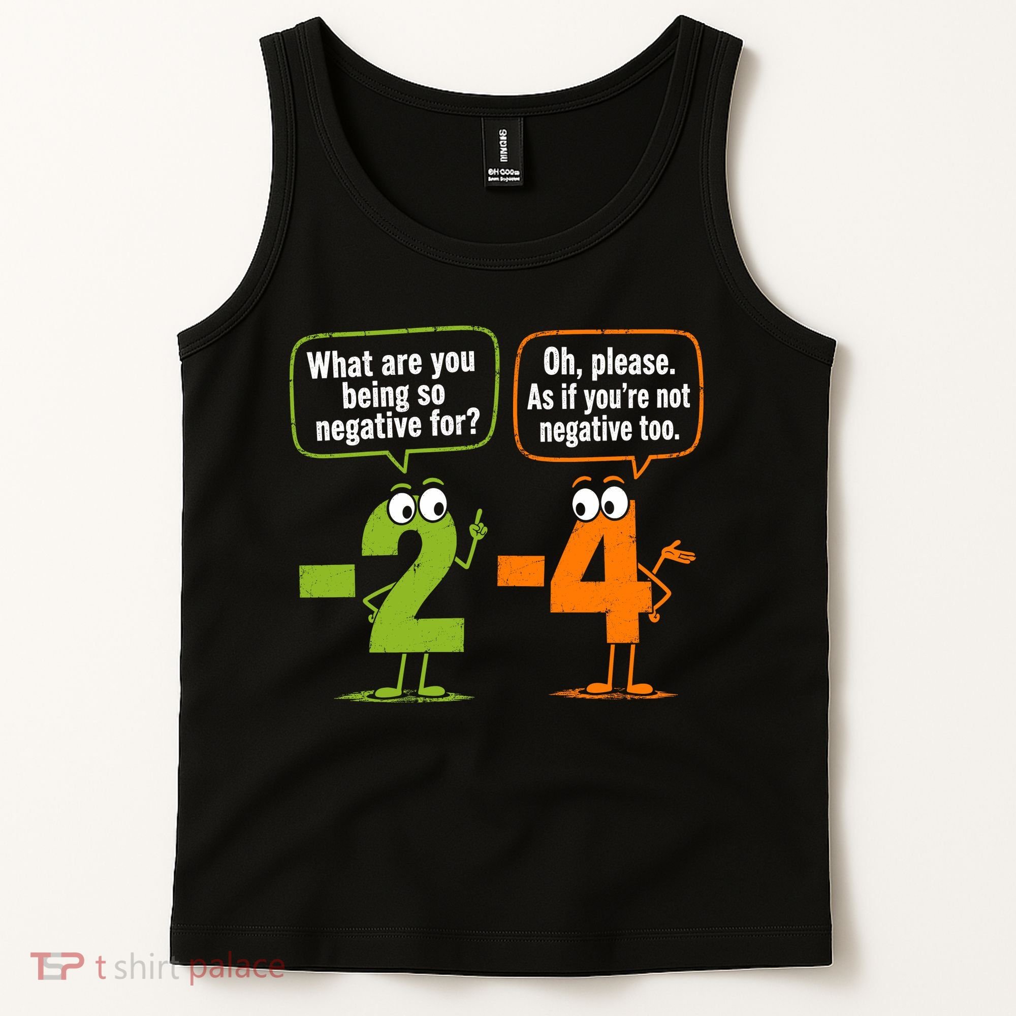 Funny Geek Math Numbers 2 Minus 4 Humor Joke Tank Top