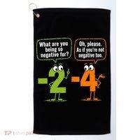 Funny Geek Math Numbers 2 Minus 4 Humor Joke Golf Towel thumb 0