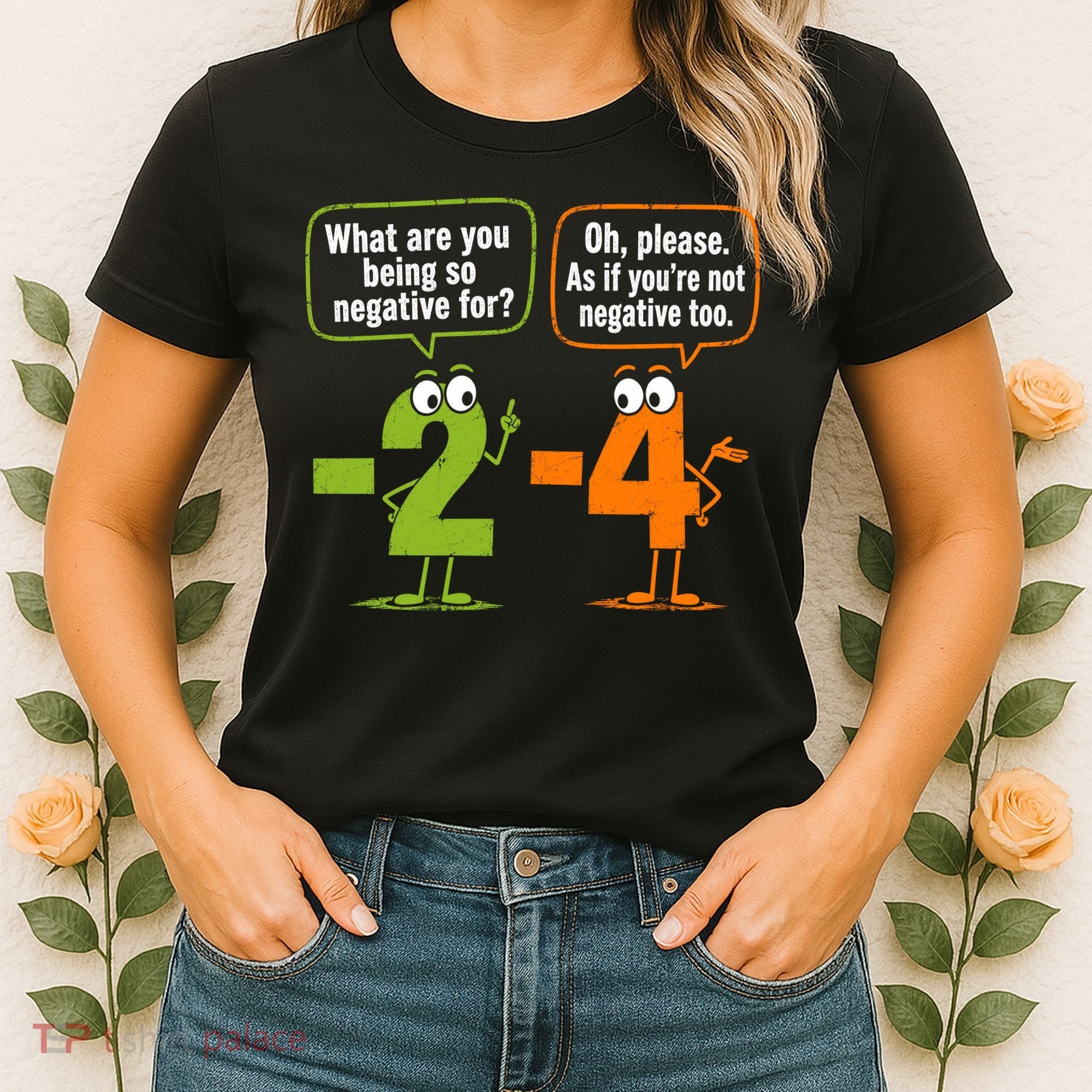 Funny Geek Math Numbers 2 Minus 4 Humor Joke Women's T-Shirt