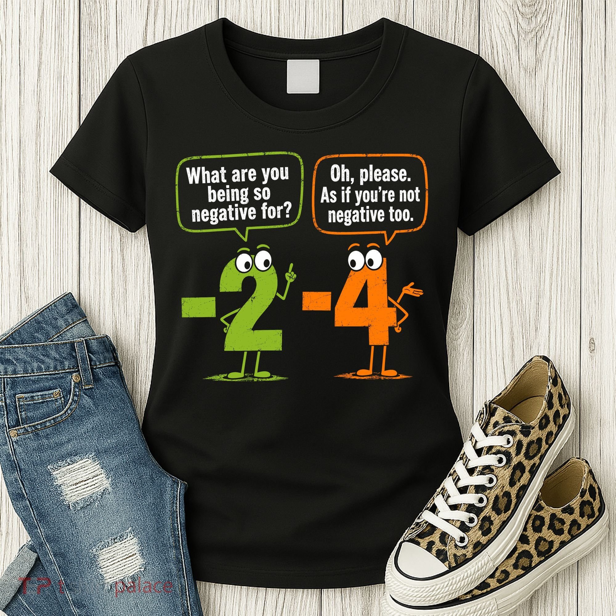 Funny Geek Math Numbers 2 Minus 4 Humor Joke Women's T-Shirt