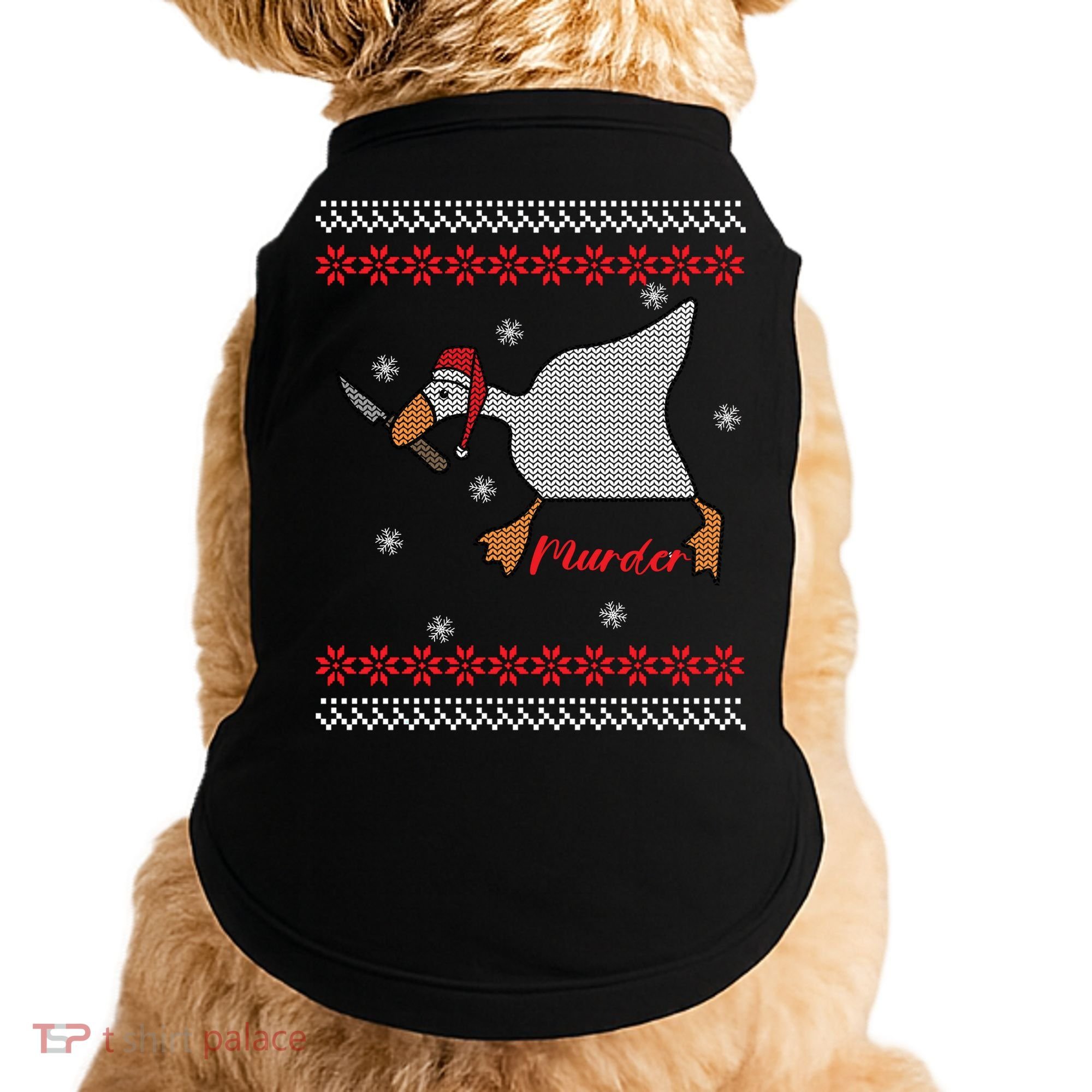 Funny Goose Murder For Xmas Doggie Tank