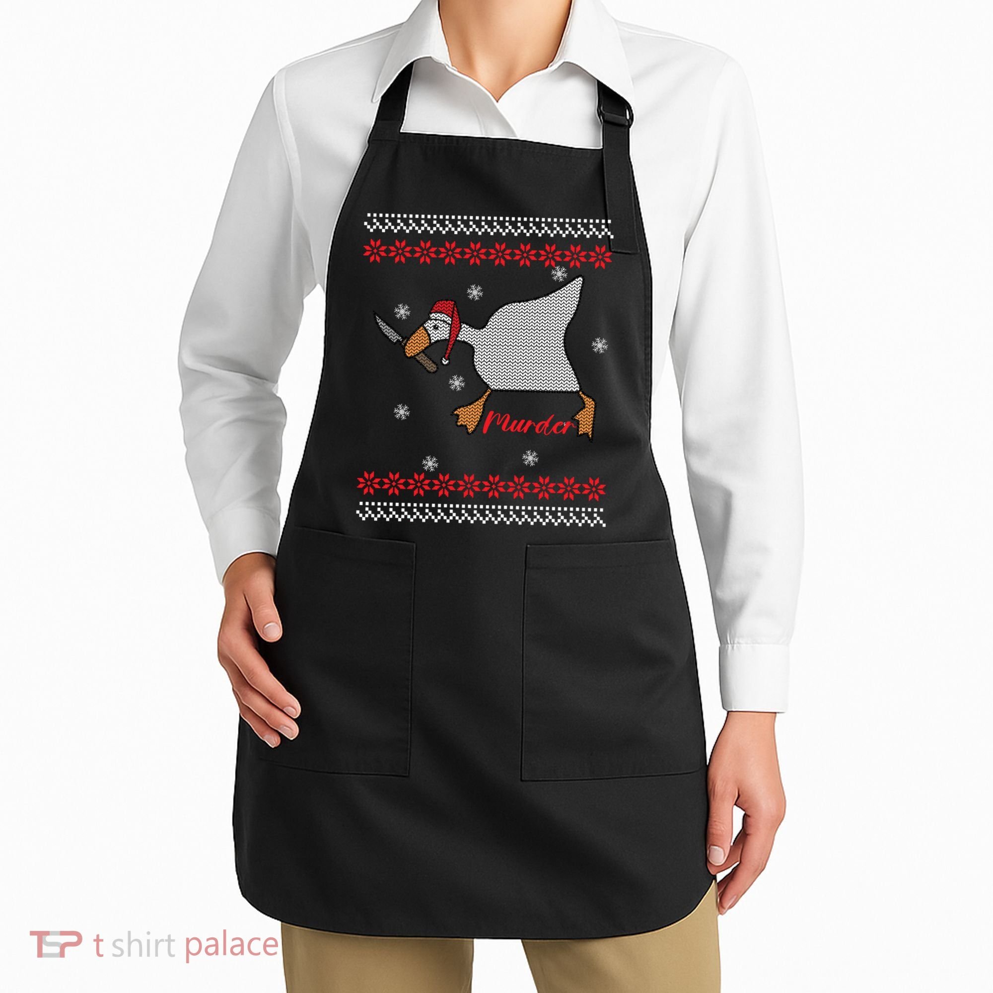 Funny Goose Murder For Xmas Apron