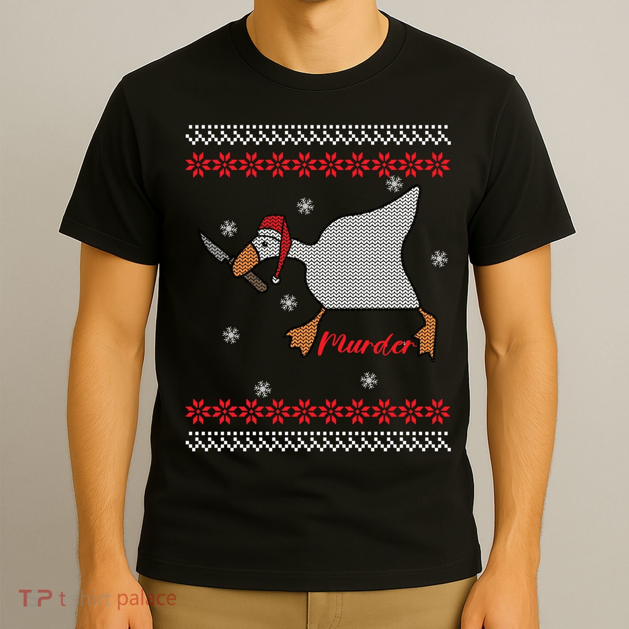 Funny Goose Murder For Xmas T-Shirt