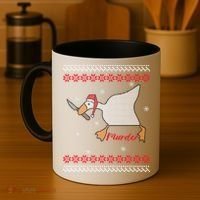 Funny Goose Murder For Xmas Coffee Mug thumb 4