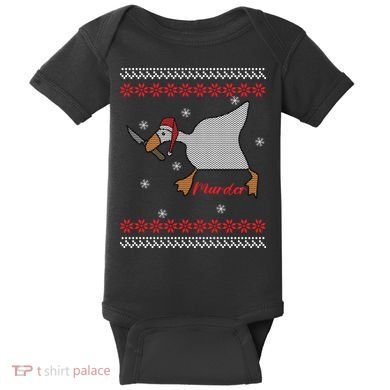 Funny Goose Murder For Xmas Baby Bodysuit