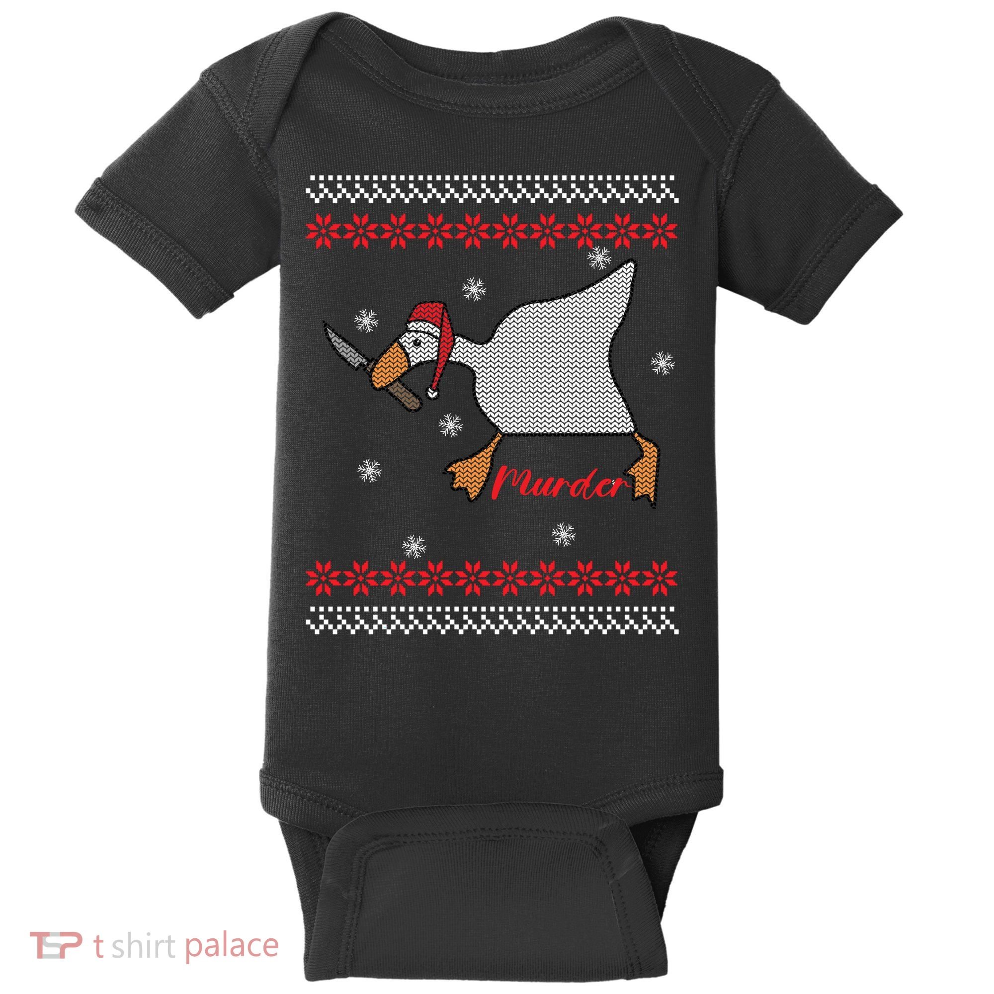 Funny Goose Murder For Xmas Baby Bodysuit