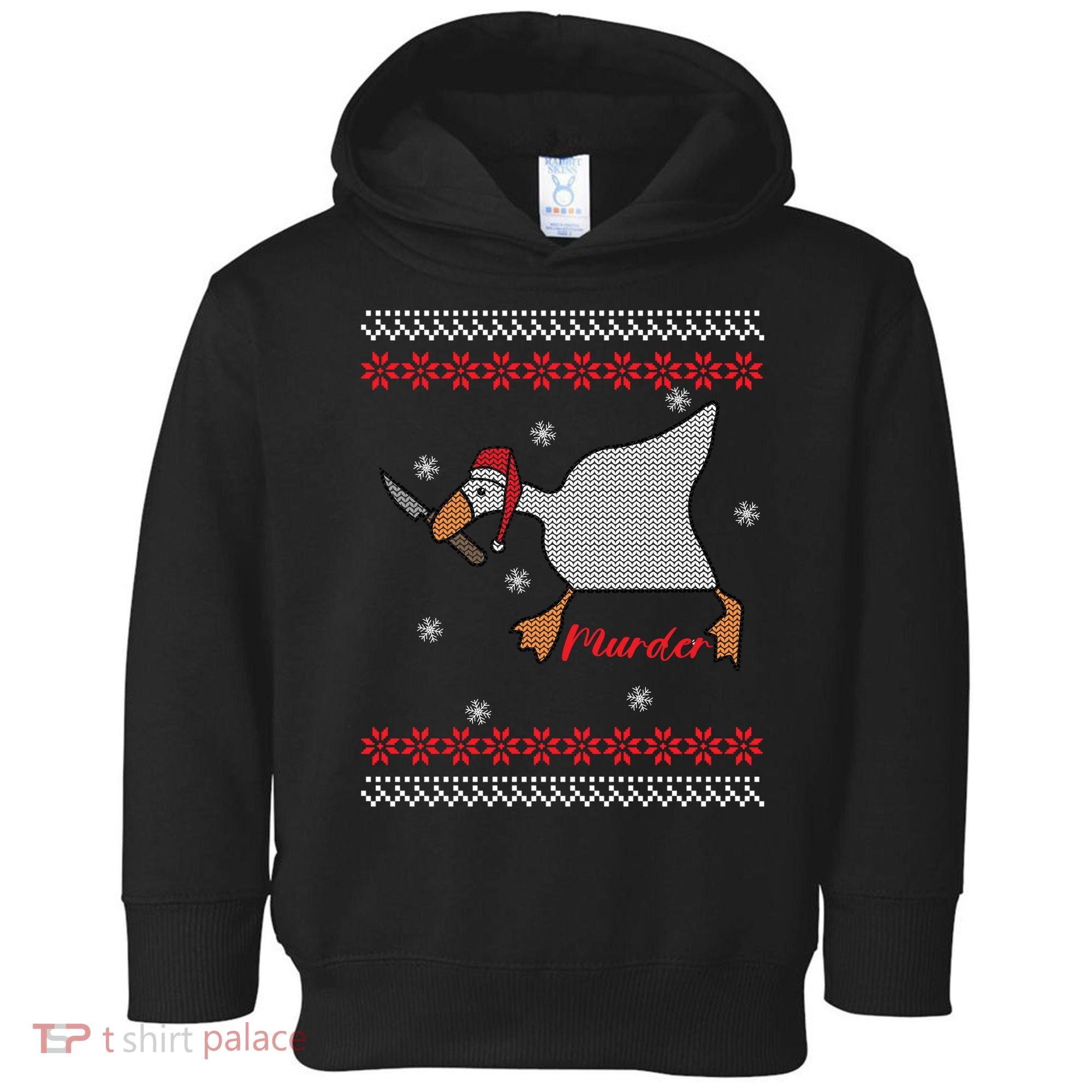 Funny Goose Murder For Xmas Toddler Hoodie