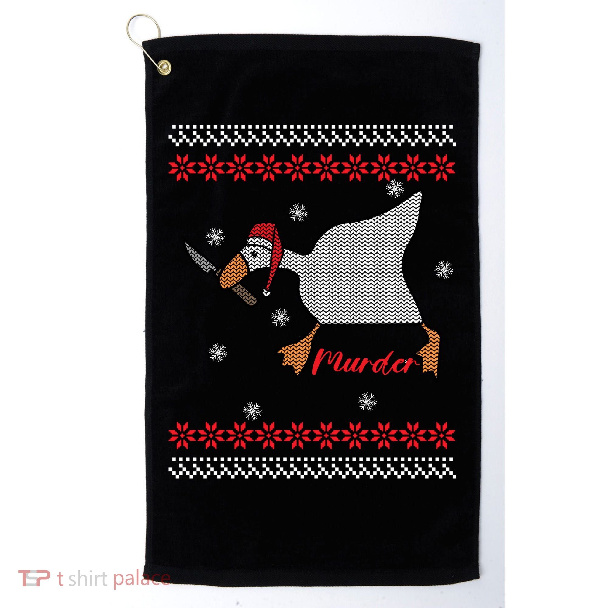 Funny Goose Murder For Xmas Golf Towel