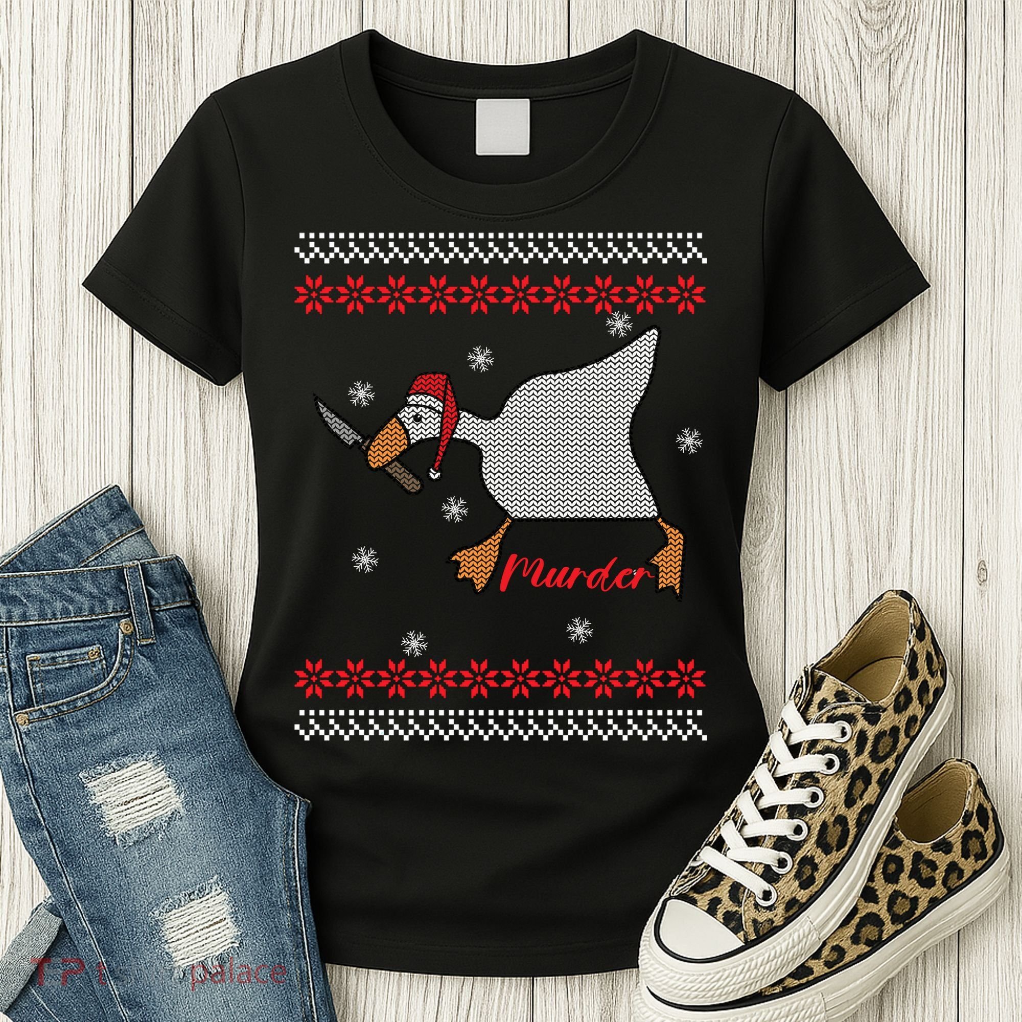 Funny Goose Murder For Xmas Women's T-Shirt