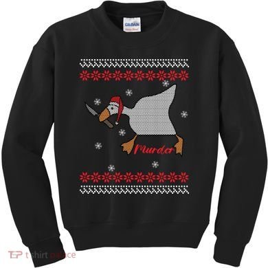 Funny Goose Murder For Xmas Kids Sweatshirt