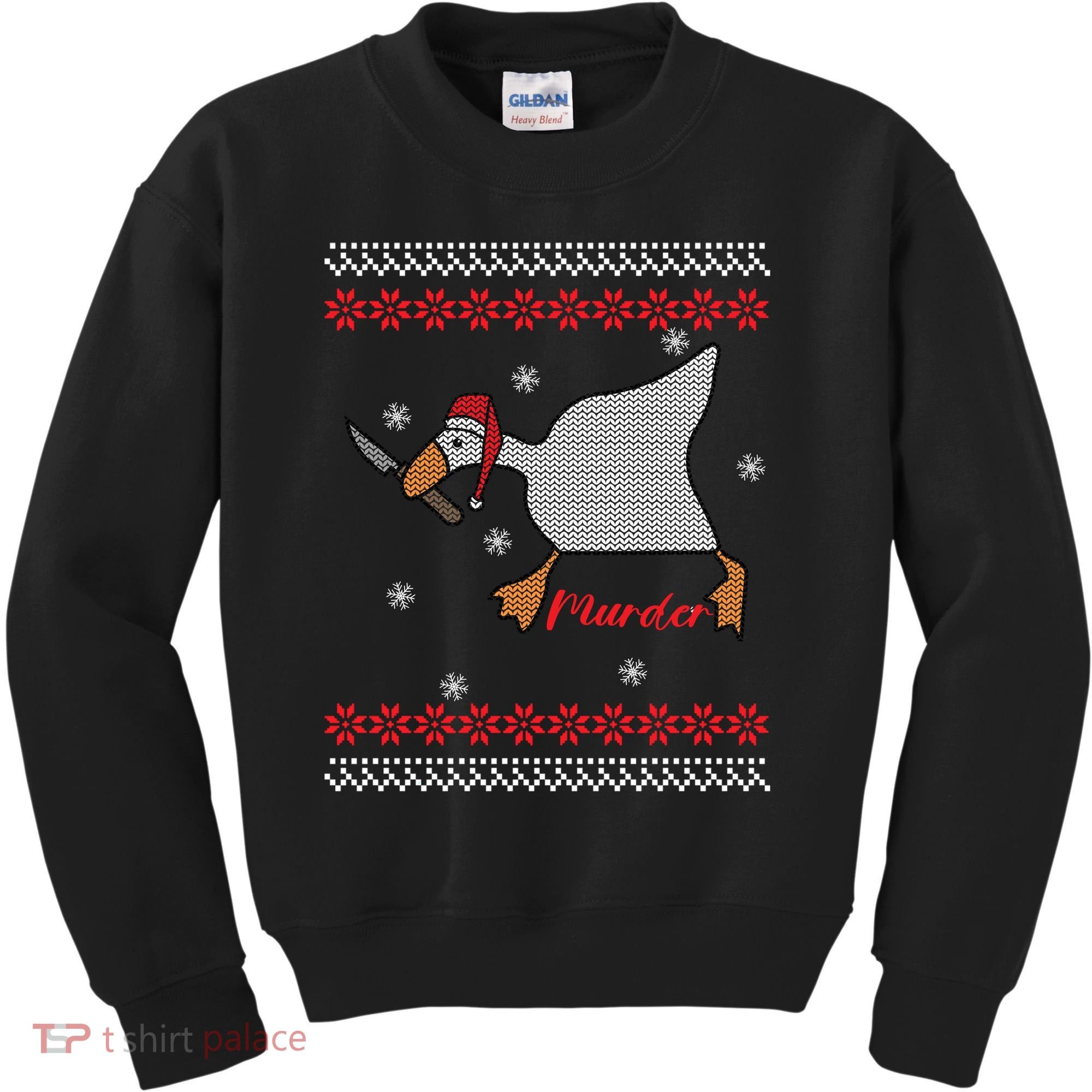 Funny Goose Murder For Xmas Kids Sweatshirt