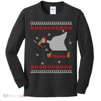 Funny Goose Murder For Xmas Kids Long Sleeve Shirt thumb 0
