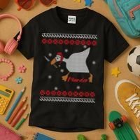 Funny Goose Murder For Xmas Kids T-Shirt thumb 3
