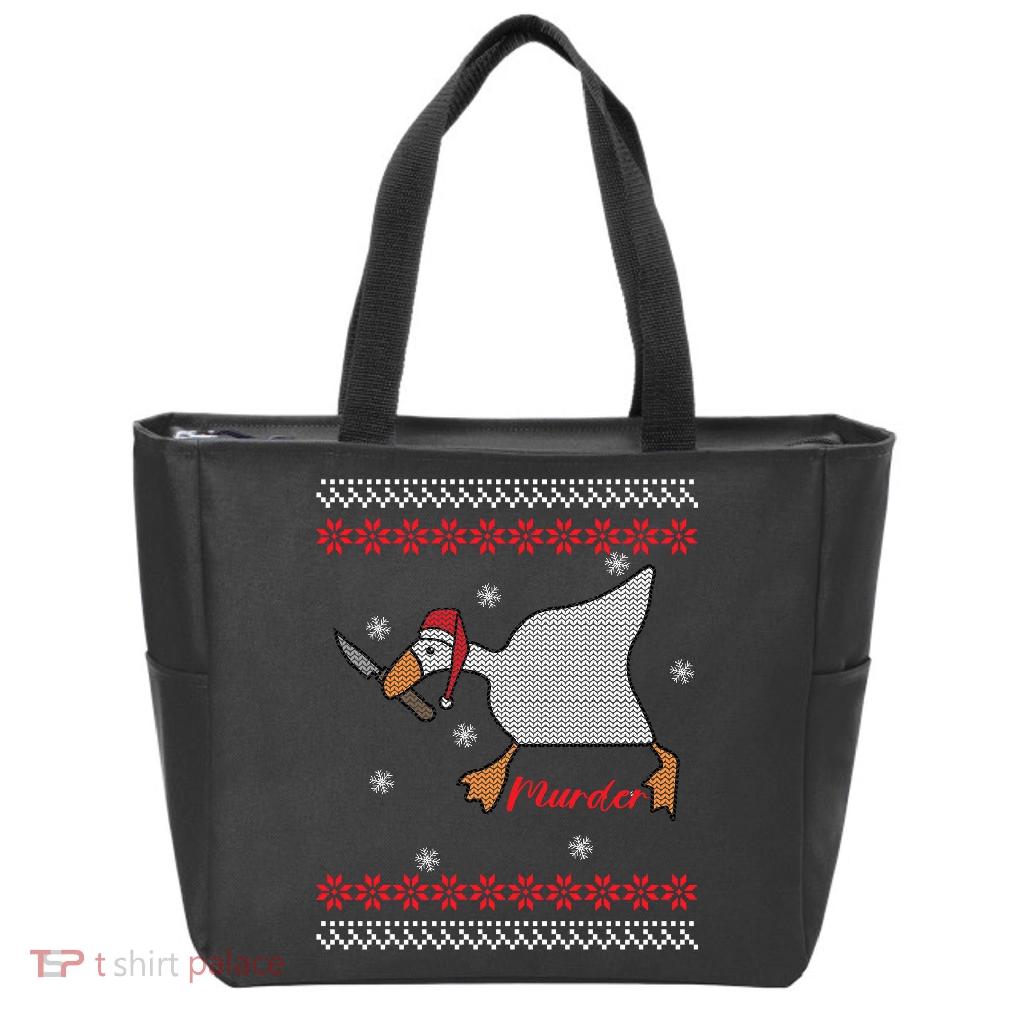 Funny Goose Murder For Xmas Tote Bag