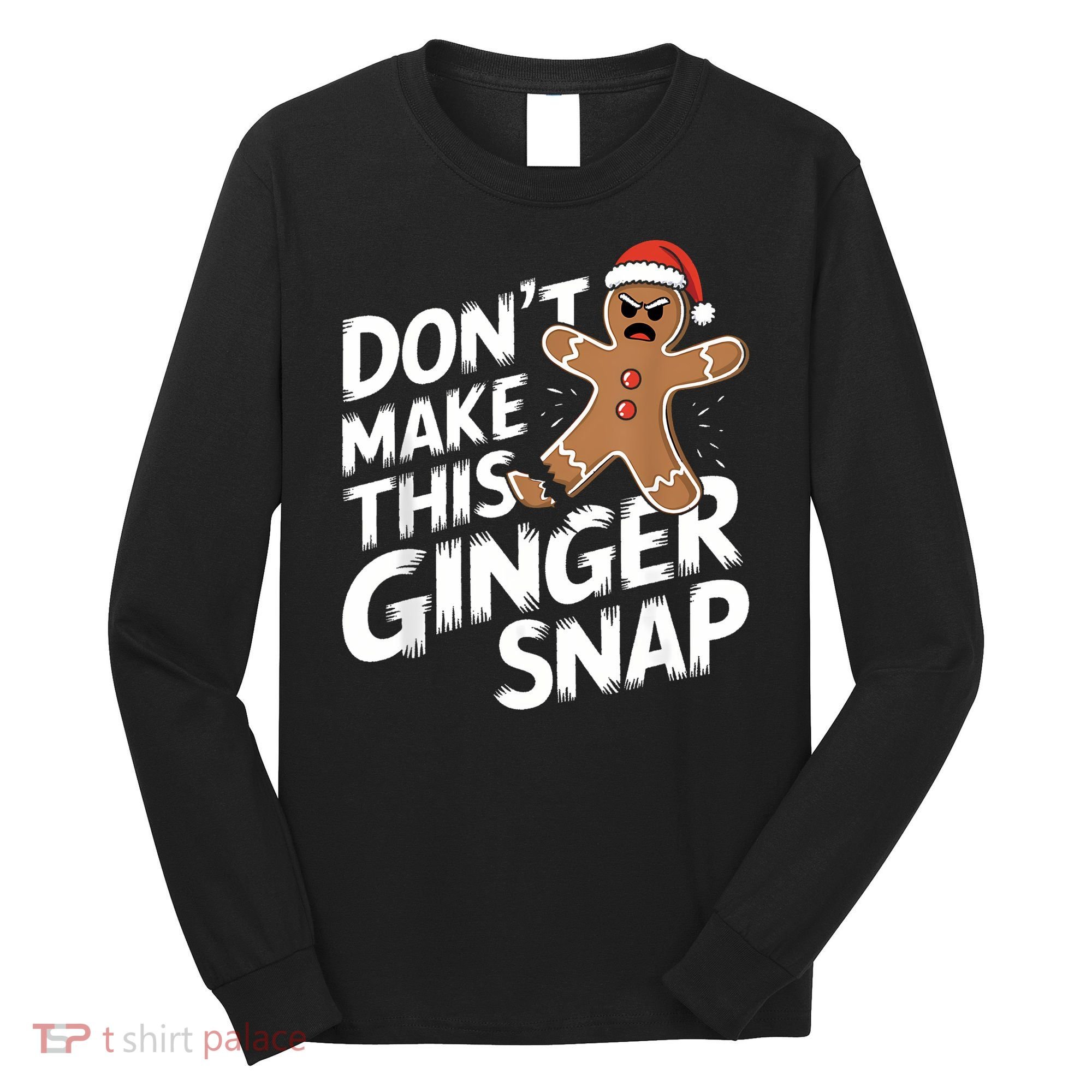 Fun Gingerbread Man Christmas & Women Graphic Long Sleeve Shirt
