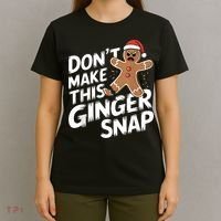 Fun Gingerbread Man Christmas & Women Graphic T-Shirt thumb 4