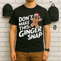 Fun Gingerbread Man Christmas & Women Graphic T-Shirt thumb 6