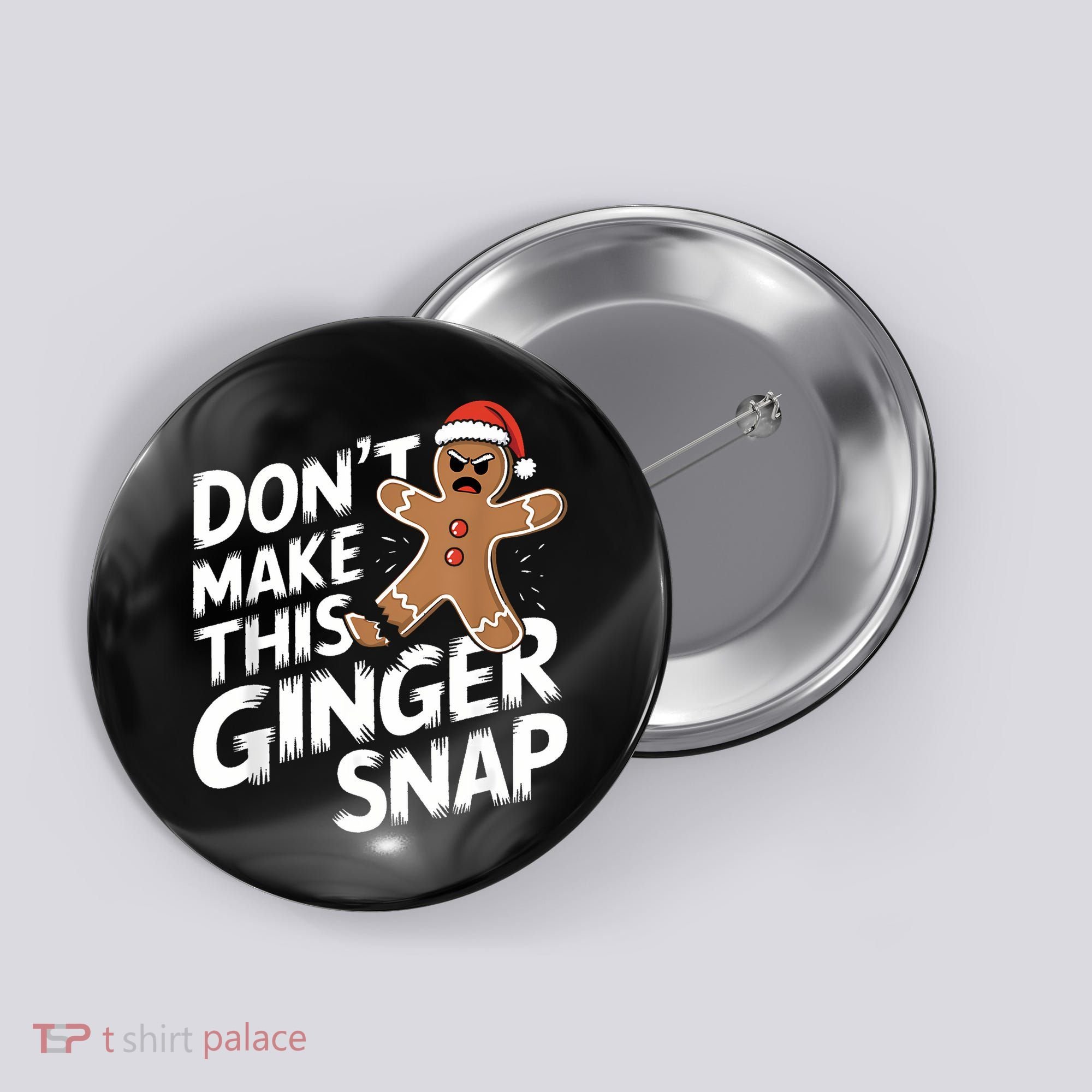 Fun Gingerbread Man Christmas & Women Graphic Button