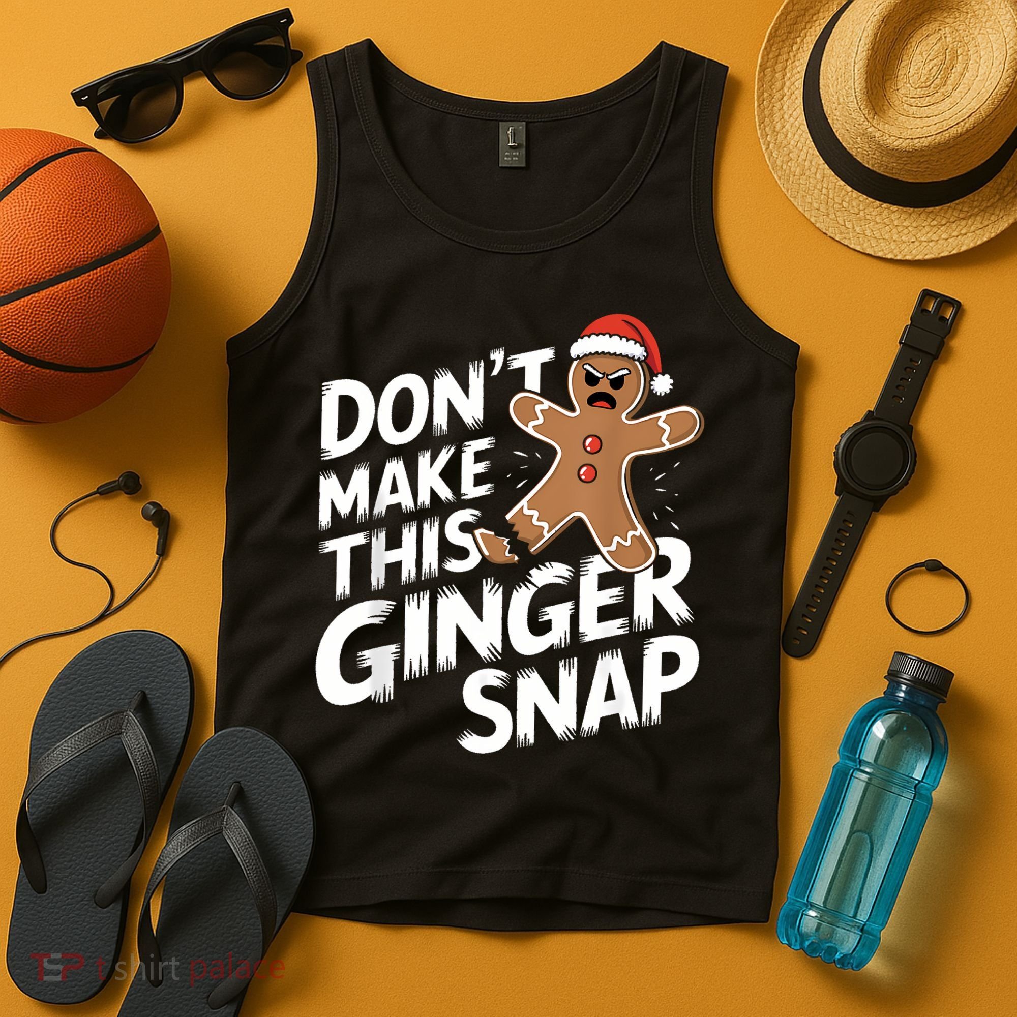 Fun Gingerbread Man Christmas & Women Graphic Tank Top