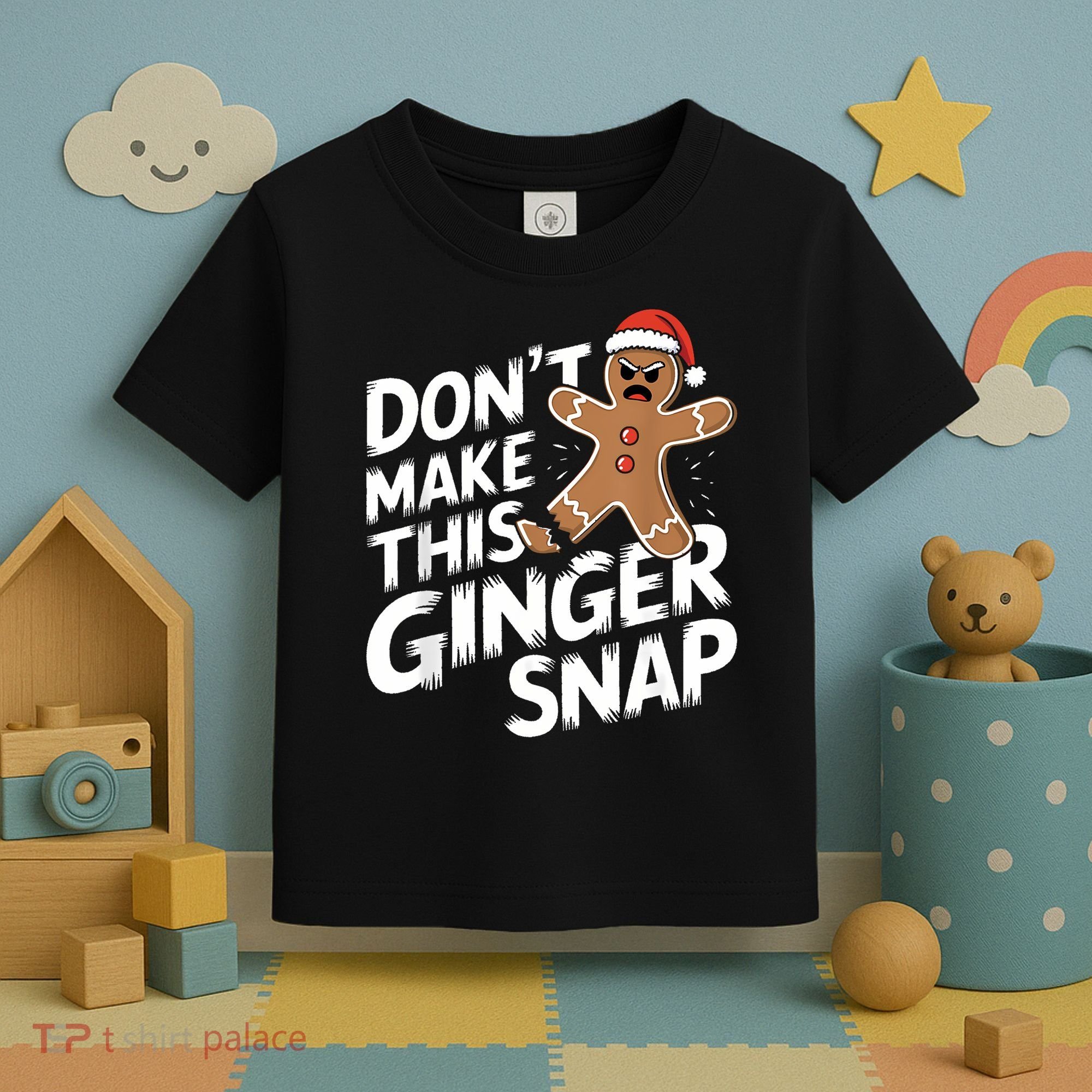 Fun Gingerbread Man Christmas & Women Graphic Toddler T-Shirt