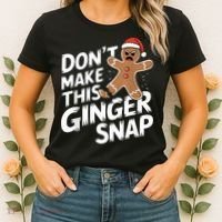 Fun Gingerbread Man Christmas & Women Graphic Women's T-Shirt thumb 2