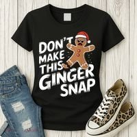Fun Gingerbread Man Christmas & Women Graphic Women's T-Shirt thumb 3