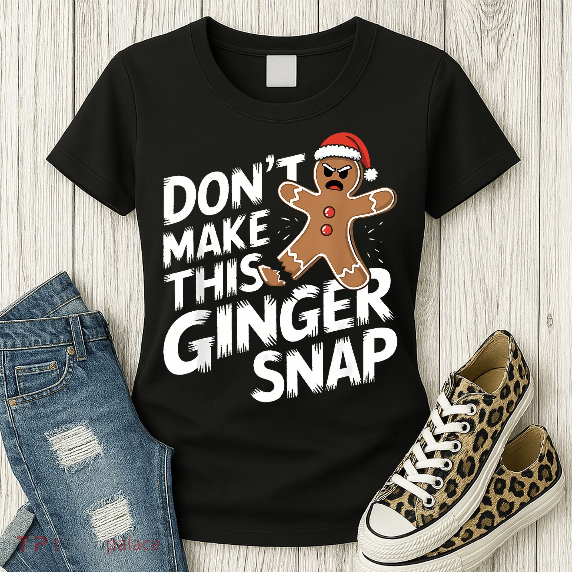 Fun Gingerbread Man Christmas & Women Graphic Women's T-Shirt