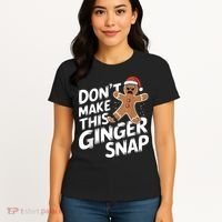 Fun Gingerbread Man Christmas & Women Graphic Women's T-Shirt thumb 4