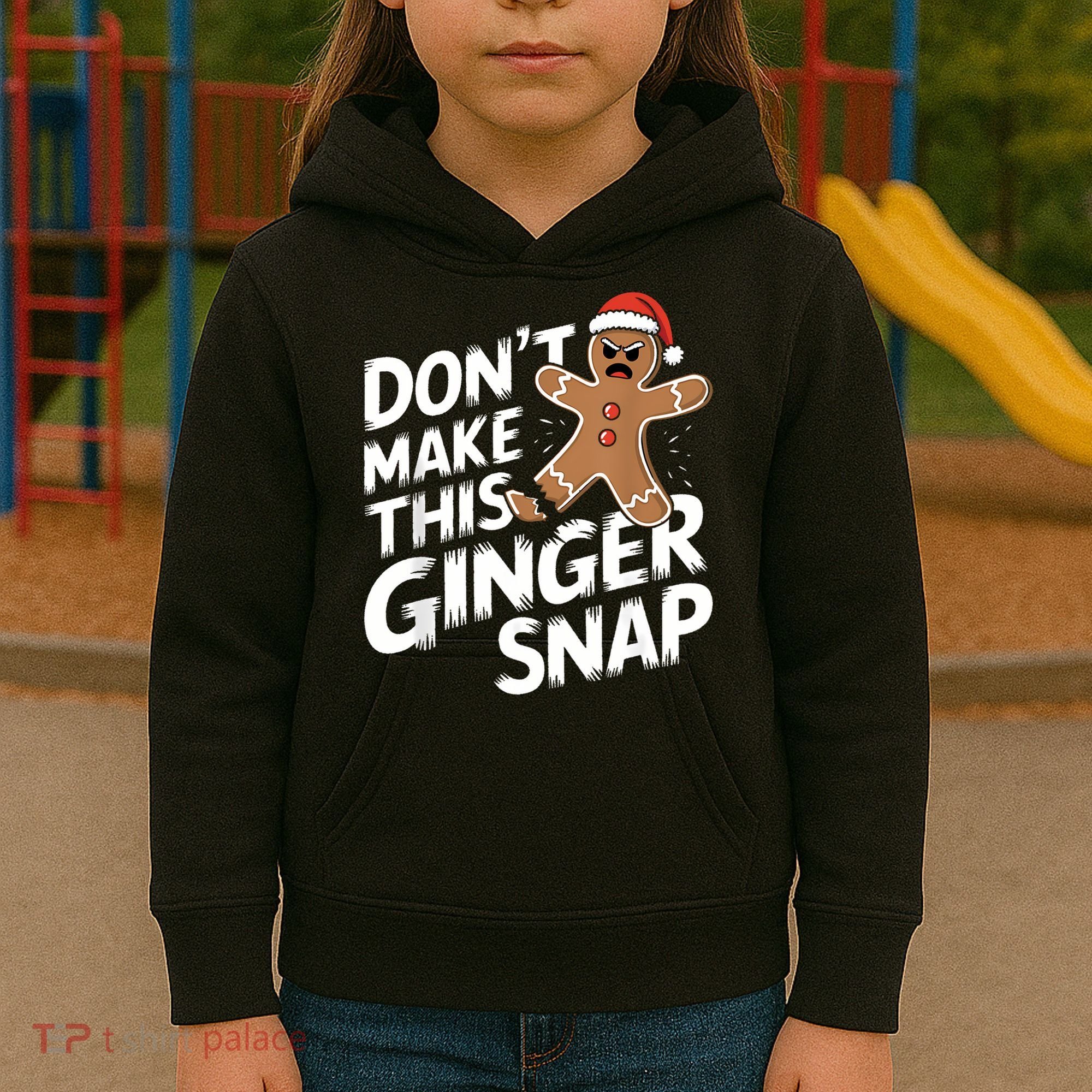 Fun Gingerbread Man Christmas & Women Graphic Kids Hoodie