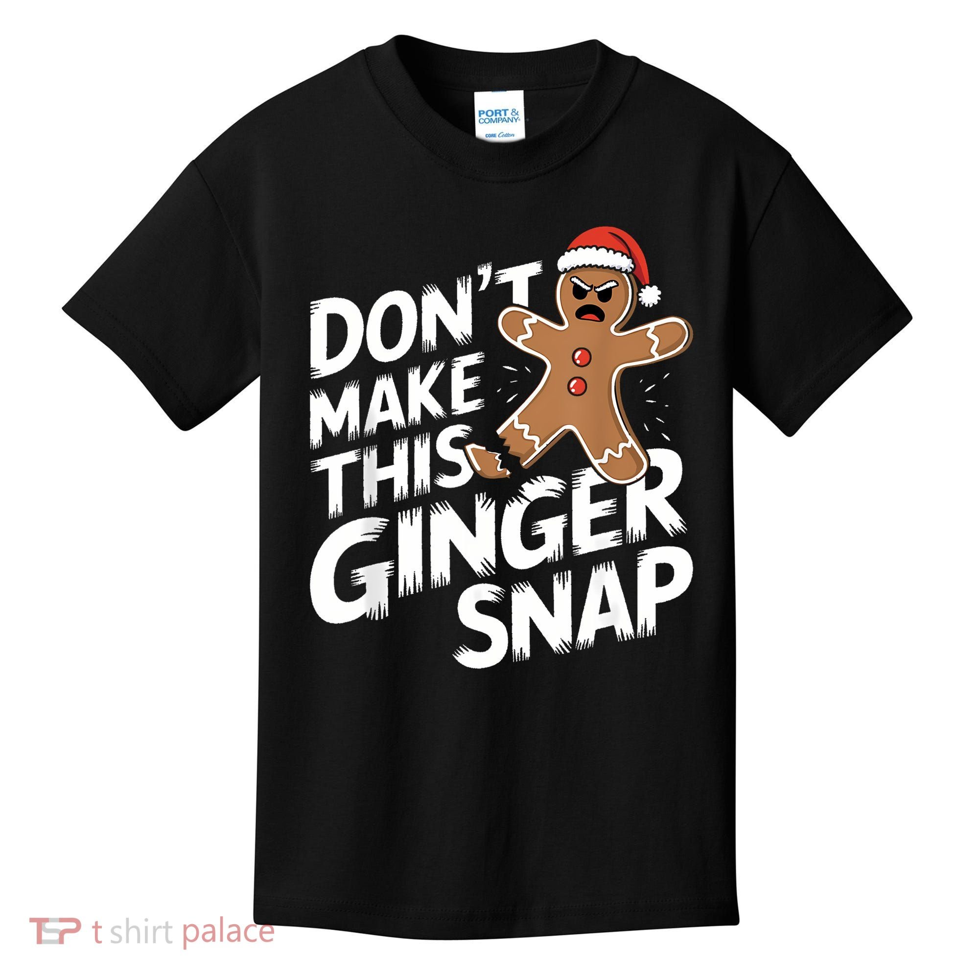 Fun Gingerbread Man Christmas & Women Graphic Kids T-Shirt