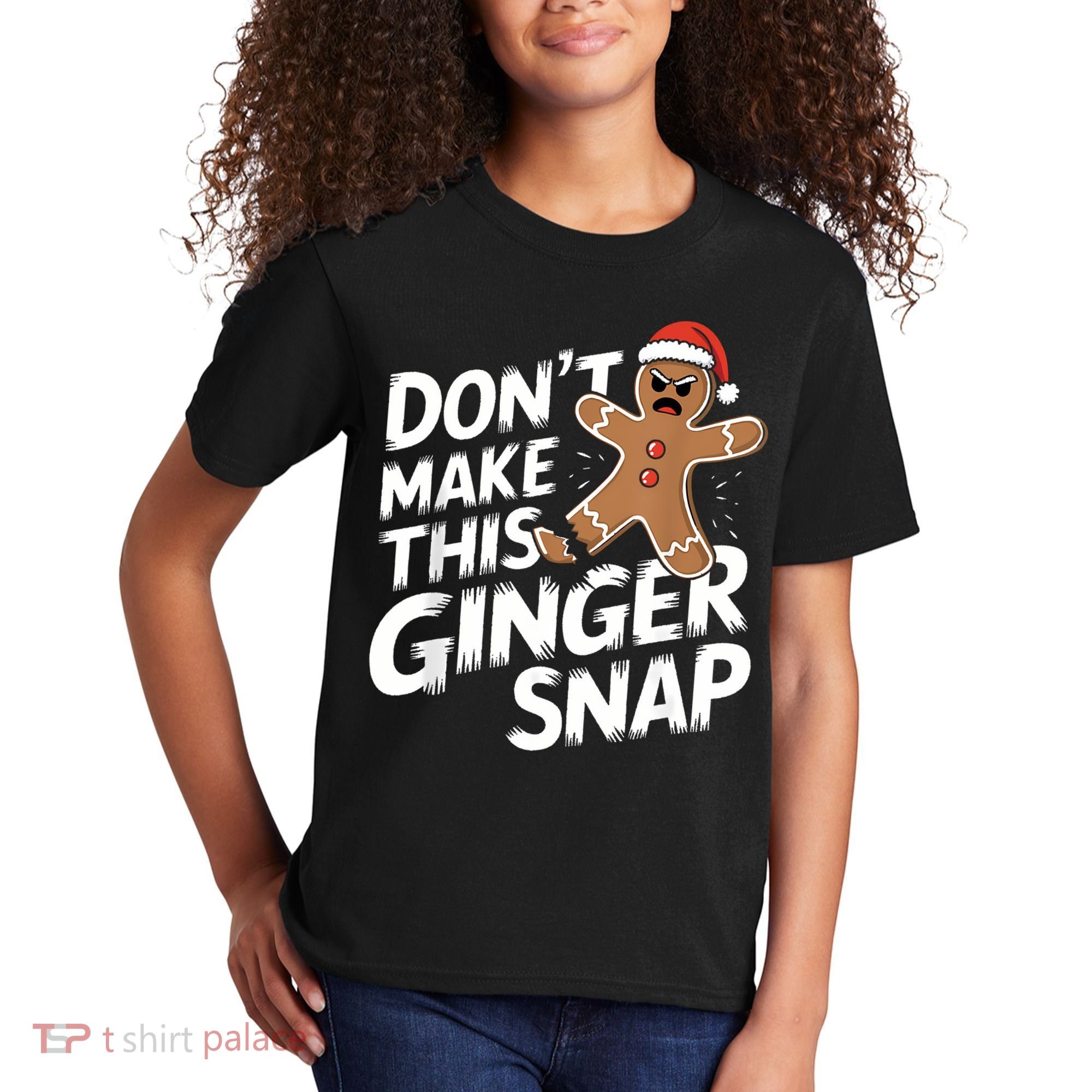 Fun Gingerbread Man Christmas & Women Graphic Kids T-Shirt