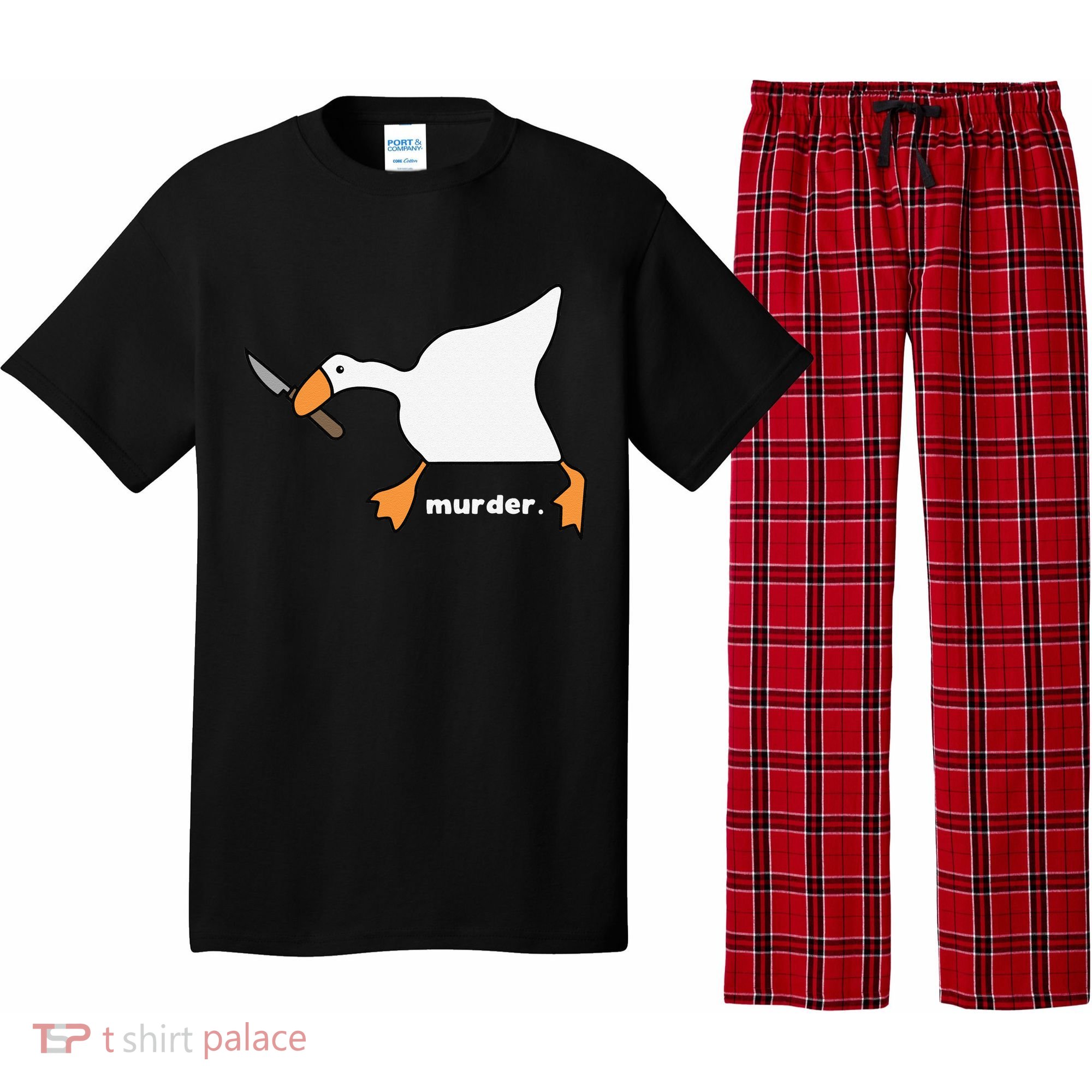 Funny Goose Murder Pajama Set