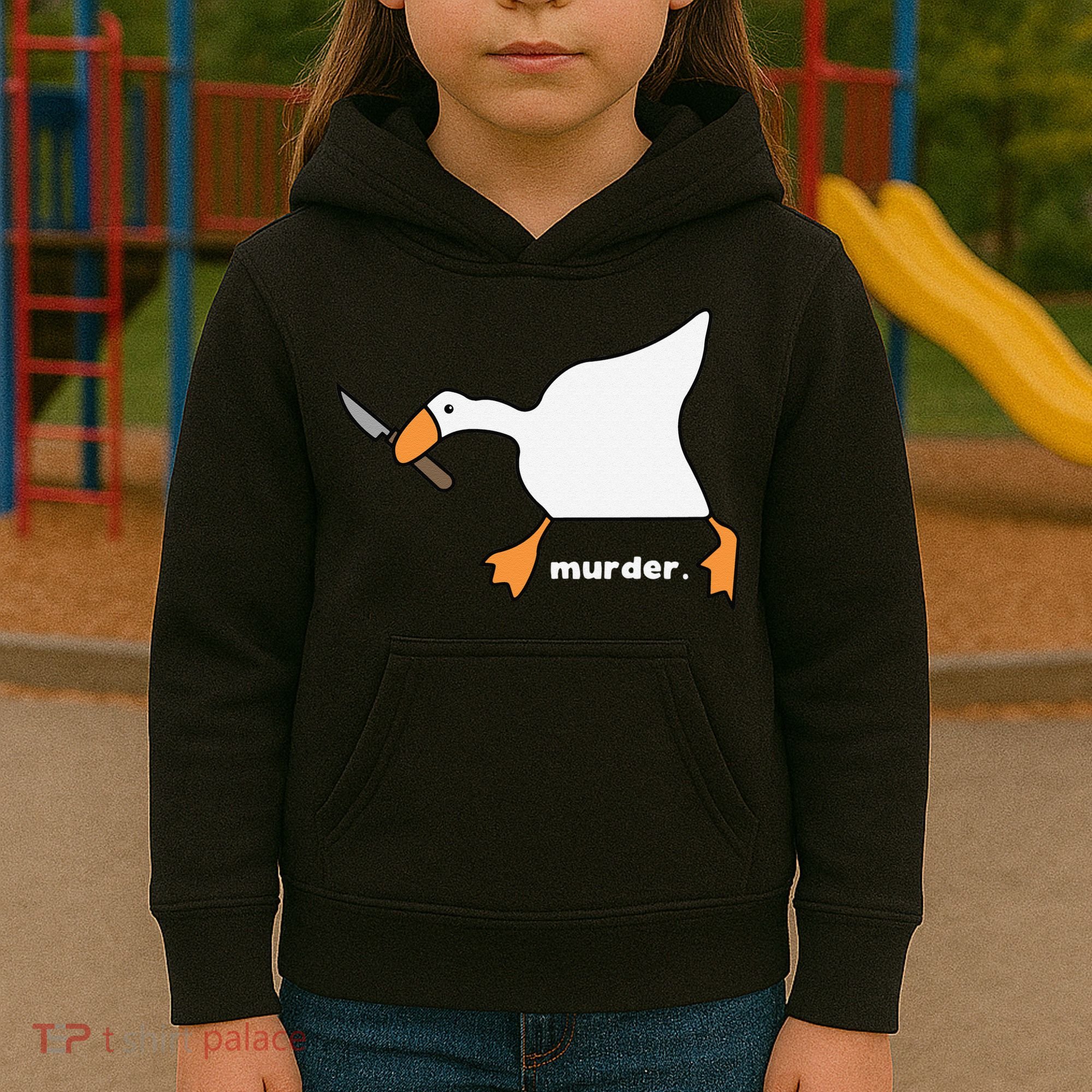 Funny Goose Murder Kids Hoodie