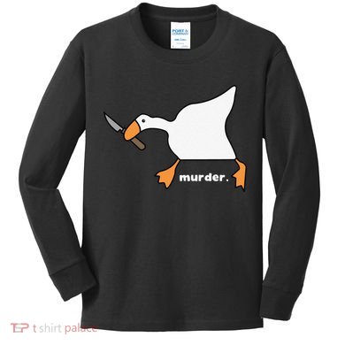 Funny Goose Murder Kids Long Sleeve Shirt