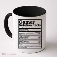 Funny Gamer Nutrition Facts Gaming Chart Pizzas Eating Cool Great Gift Coffee Mug thumb 0