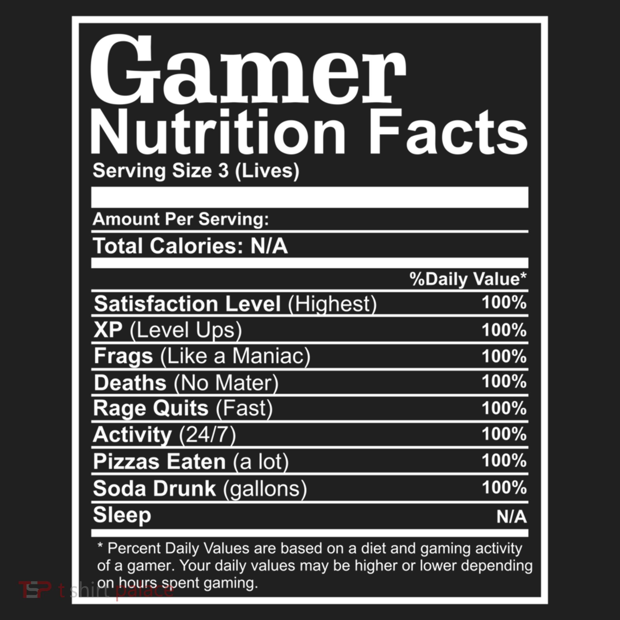 Funny Gamer Nutrition Facts Gaming Chart Pizzas Eating Cool Great Gift Beanie