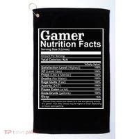 Funny Gamer Nutrition Facts Gaming Chart Pizzas Eating Cool Great Gift Golf Towel thumb 0