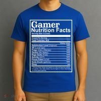 Funny Gamer Nutrition Facts Gaming Chart Pizzas Eating Cool Great Gift T-Shirt thumb 3