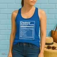 Funny Gamer Nutrition Facts Gaming Chart Pizzas Eating Cool Great Gift Women's Tank Top thumb 2